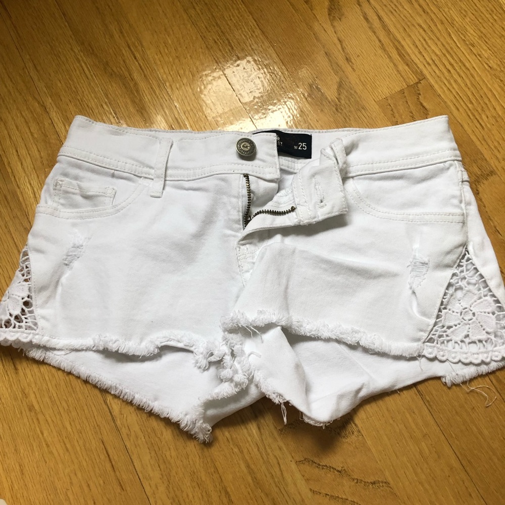Hollister white shorts